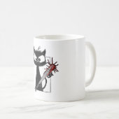 Black Cat Baseball Horror Halloween Koffiemok (Voorkant rechts)