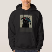 Black Cat Baseball Raining Hoodie (Voorkant)