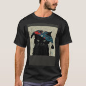 Black Cat Baseball Raining T-shirt (Voorkant)