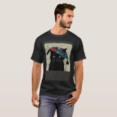 Black Cat Baseball Raining T-shirt (Voorkant volledig)