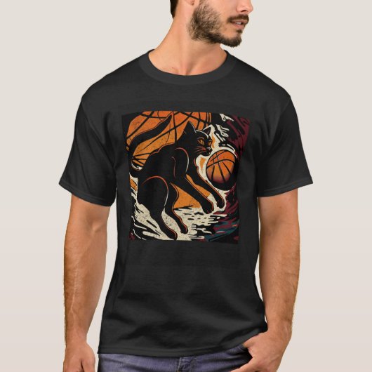 Black Cat Basketball Christian T-shirt (Voorkant)