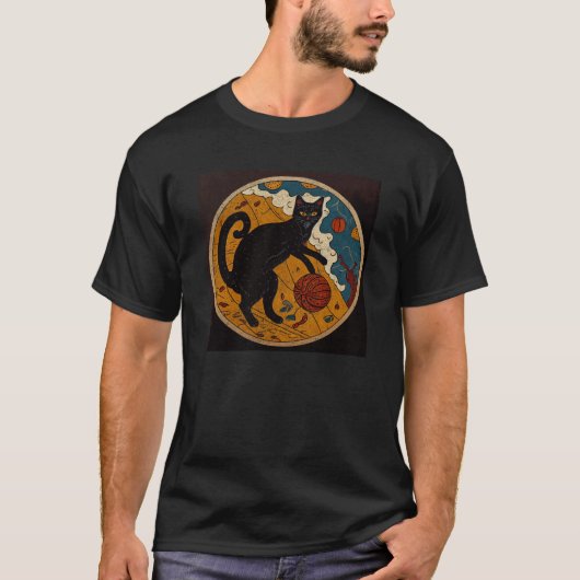 Black Cat Basketball Taco T-shirt (Voorkant)
