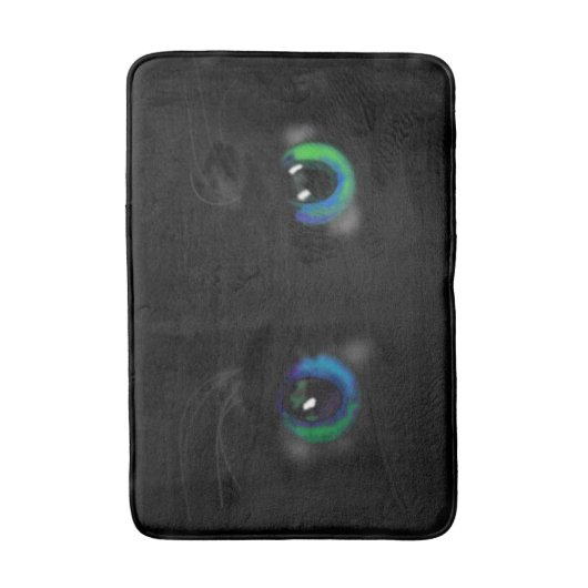 Black Cat Bath Mat Blue Green Eyes (Voorkant Verticaal)