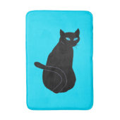 Black Cat Bath Mat - Custom Colors - Blue Eyes (Voorkant Verticaal)