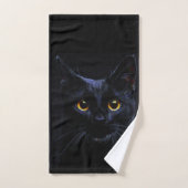 Black Cat Bathroom Towel Set Bad Handdoek (Handdoek)