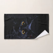 Black Cat Bathroom Towel Set Bad Handdoek (Handdoek)