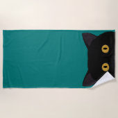 Black Cat Beach Towel Strandlaken (Voorkant)