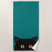 Black Cat Beach Towel Strandlaken (Voorkant)