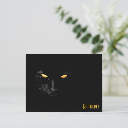 Black Cat-begroetingen grappig aanpasbaar Briefkaart (Staand voorkant)