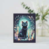 Black Cat beroemd gemaakt door Candle Light Briefkaart (Staand voorkant)