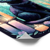 Black Cat beroemd gemaakt door Candle Light Poster (Hoek)
