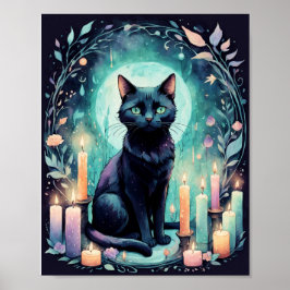 Black Cat beroemd gemaakt door Candle Light Poster