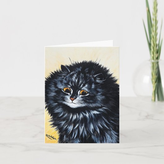 Black Cat beroemd gemaakt door Louis Wain Bedankkaart (Voorkant)