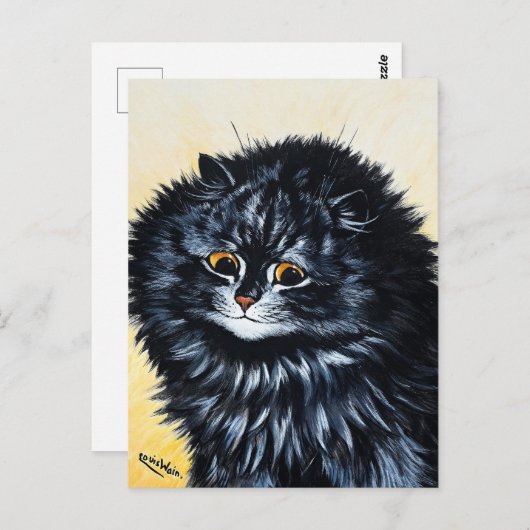 Black Cat beroemd gemaakt door Louis Wain Briefkaart (Voorkant / Achterkant)