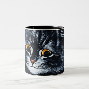 Black Cat beroemd gemaakt door Louis Wain Tweekleurige Koffiemok