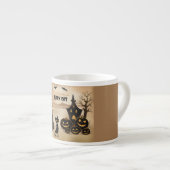 Black Cat beroemd gemaakt door Thu Haunted Manor Espresso Kop (Voorkant rechts)