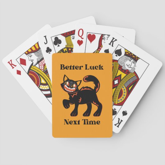 Black Cat Beter Geluk Volgende keer Pokerkaarten (Achterkant)