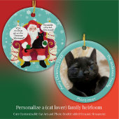 Black Cat Bezoeken Santa Funny Custom Foto Keramisch Ornament