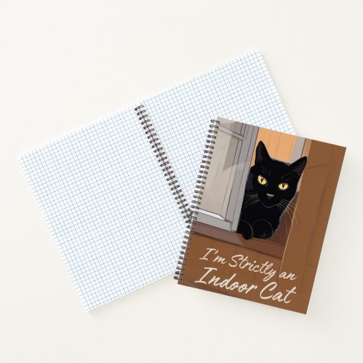 Black Cat bij het Window Journal Notitieboek (Binnen)