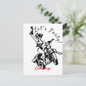 Black Cat Biker Babe Thunder_Cove Briefkaart (Staand voorkant)