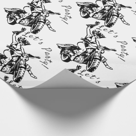 Black Cat Biker Babe Thunder_Cove Cadeaupapier (Hoek)