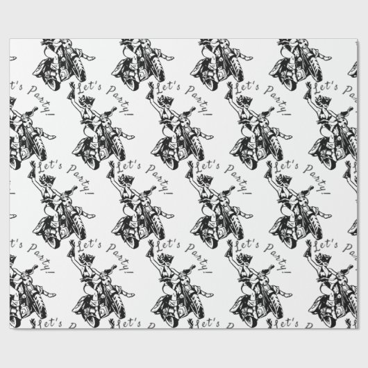 Black Cat Biker Babe Thunder_Cove Cadeaupapier (Vlak)