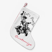 Black Cat Biker Babe Thunder_Cove Kleine Kerstsok (Voorkant (Hangend))