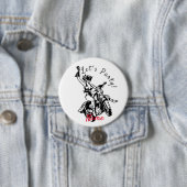 Black Cat Biker Babe Thunder_Cove Ronde Button 7,6 Cm (In situ)
