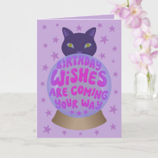 Black Cat Birthday Fortune Kaart