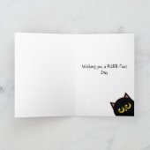 Black Cat Birthday Kaart (Binnen)