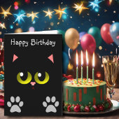 Black Cat Birthday Kaart