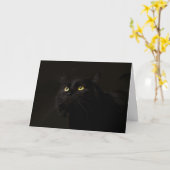 Black Cat Birthday Kaart beroemd gemaakt door Focu (Gele Bloem)