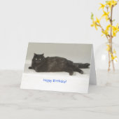 Black Cat Birthday-kaart met focus voor een goed d Kaart (Gele Bloem)