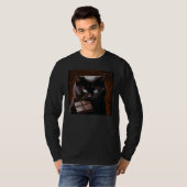 Black Cat Biting Chocolate T-shirt (Voorkant volledig)