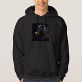 Black Cat Biting Corn On The Cob Hoodie (Voorkant)