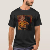 Black Cat Biting Pizza T-shirt (Voorkant)