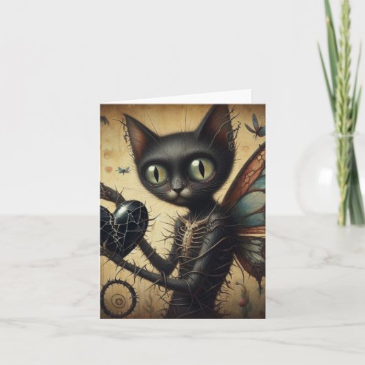 Black Cat Black Heart Doorns Alle gelegenheden Kaart (Voorkant)