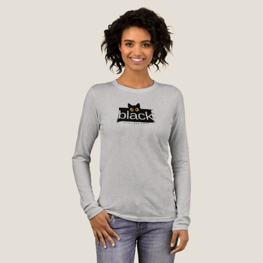 Black Cat 'Black is the New Black' Funny T-Shirt S (Voorkant)