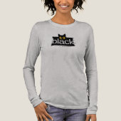 Black Cat 'Black is the New Black' Funny T-Shirt S (Voorkant)