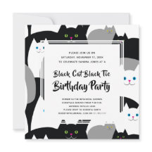 Black Cat Black Stropdas Grappig Verjaardagsfeest 