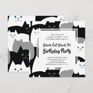Black Cat Black Stropdas Grappig Verjaardagsfeest  Kaart