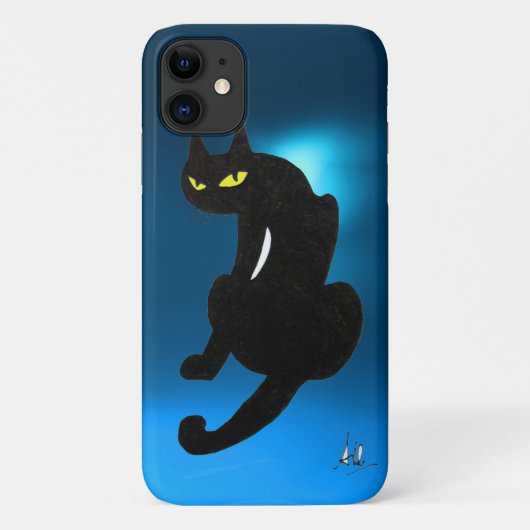 BLACK CAT blauw Case-Mate iPhone Case (Achterkant)