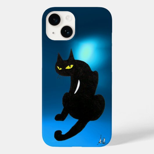 BLACK CAT blauw Case-Mate iPhone Case (Achterkant)