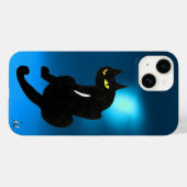 BLACK CAT blauw Case-Mate iPhone Case (Achterkant (horizontaal))