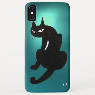 BLACK CAT blauw Case-Mate iPhone Case