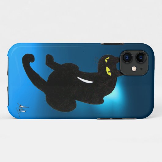 BLACK CAT blauw Case-Mate iPhone Case (Achterkant (horizontaal))