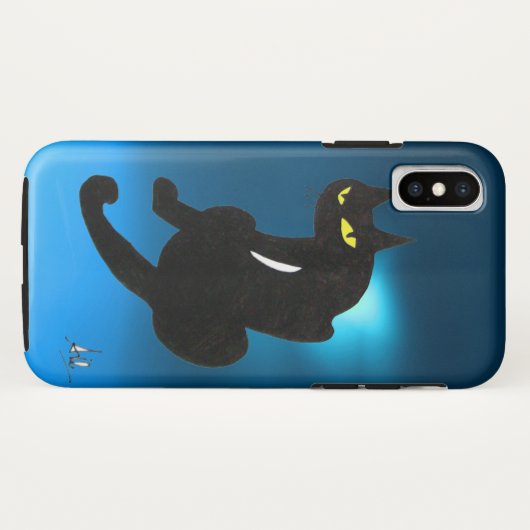 BLACK CAT blauw Case-Mate iPhone Case (Achterkant (horizontaal))