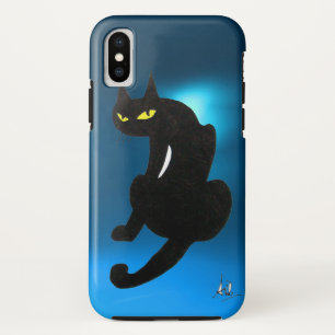 BLACK CAT blauw iPhone XS Hoesje