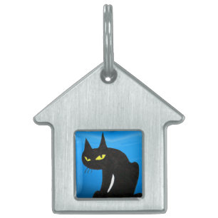 BLACK CAT, Blue Sapphire Huisdieren Naamplaatje