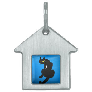 BLACK CAT, Blue Sapphire Huisdieren Naamplaatje
